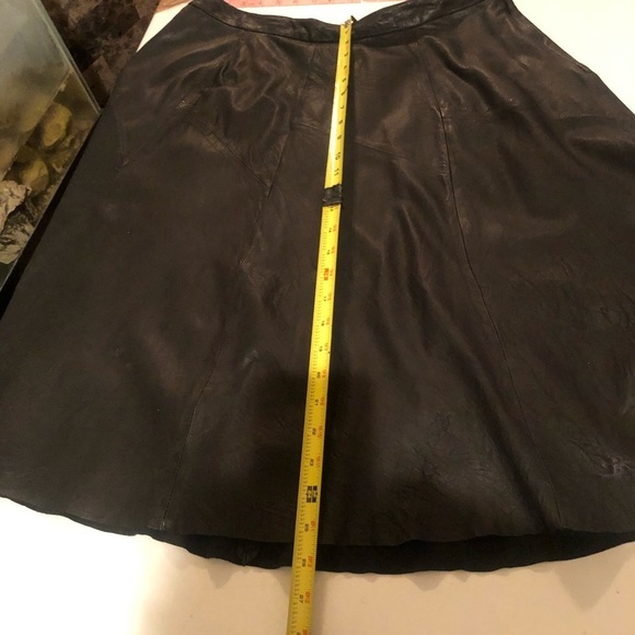 WYETH by TODD MAGILL large ultra soft leather midi circle skirt ••ON TREND - Picture 6 of 13